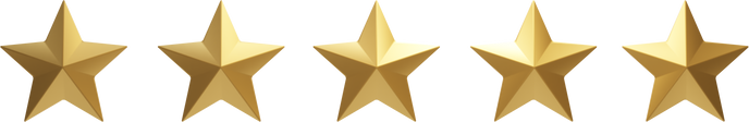 3D gold five stars